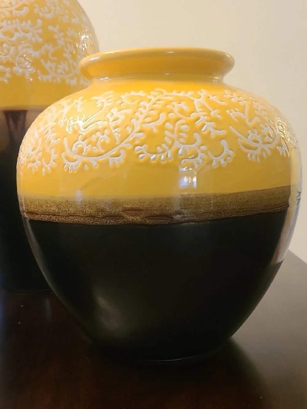 Yellow and Brown‎ Ceramic Vase 3-Piece Set - Home Accents